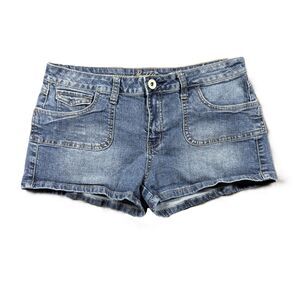 Mudd Jeans Vintage Y2K Women Shorty Shorts Flap Pockets Denim Jean Size 11 M112